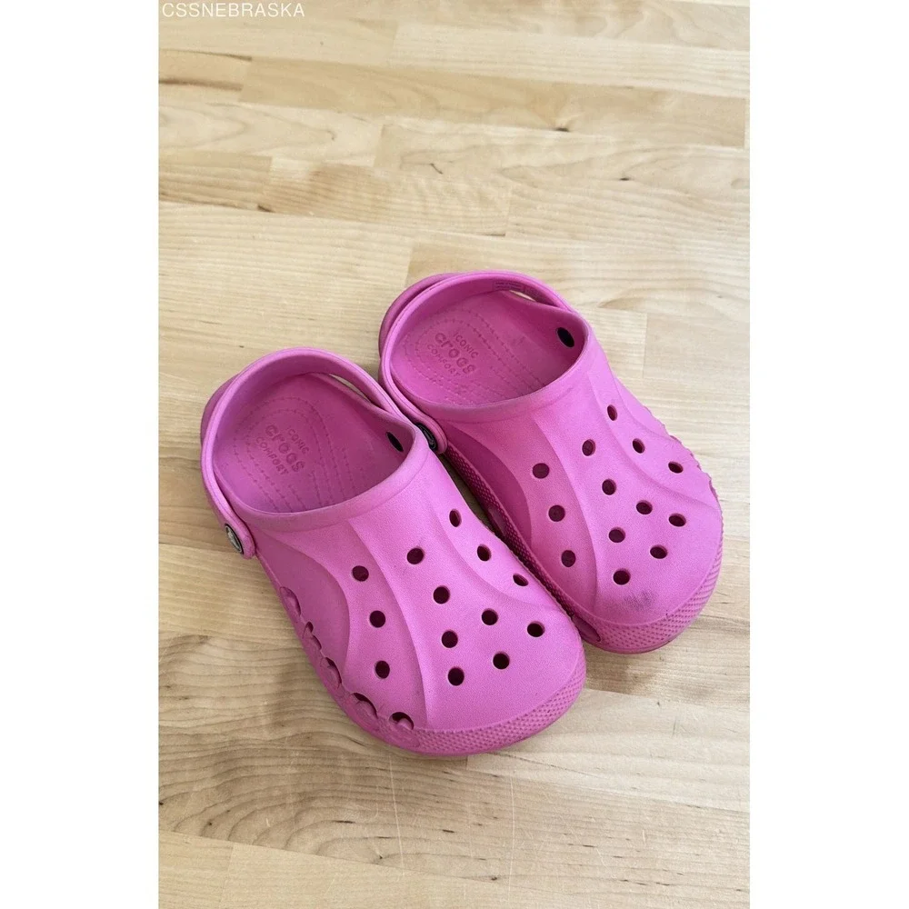 Crocs Baya Clog Pink Kids Slip On Water Shoes Size J2